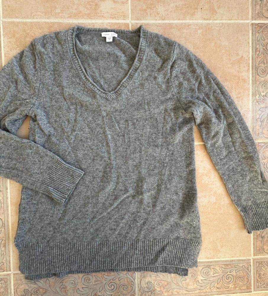 J.Jill 100% cashmere‎  sweater  v-neck gray Women size XS